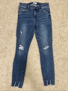 pistola Medium Wash Distressed High-Rise Skinny Jeans